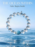 The Ocean Within | Bubble Clear Quartz & Larimar Bracelet